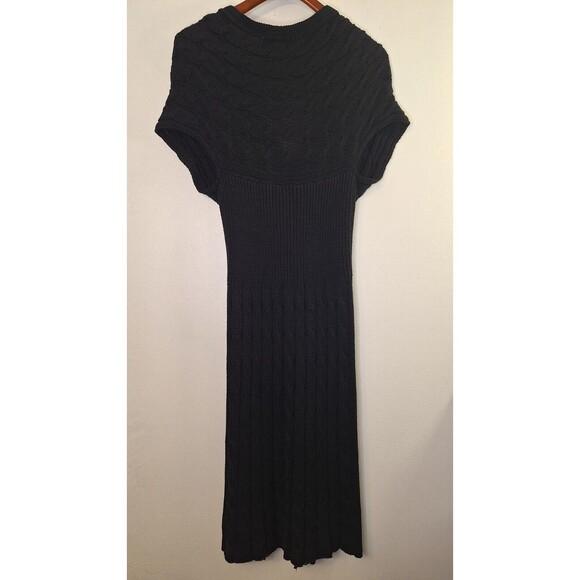 Vtg AFTER THE RAIN Cable Knit Sweater Dress Duster Sz M Button Up Whimsygoth - Picture 2 of 12